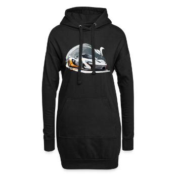 Der Sportwagen - Hoodie-Kleid - Schwarz - Vorne