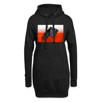 Aigle polonais sur fond de drapeau national. - Sweat-shirt à capuche long Femme - noir - Devant