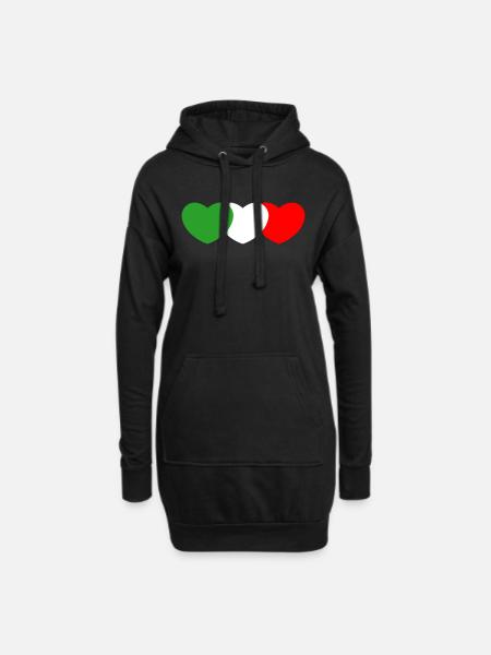 Italiens Herz - Hoodie-Kleid - Schwarz