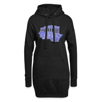 « Acropolis », design de lignes boho, série « Grèce » - Sweat-shirt à capuche long Femme - noir - Devant
