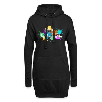 Glück ist meine Lieblingsfarbe - Hoodie-Kleid - Schwarz - Vorne