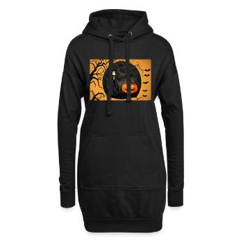 Citrouille d’Halloween - Sweat-shirt à capuche long Femme - noir - Devant
