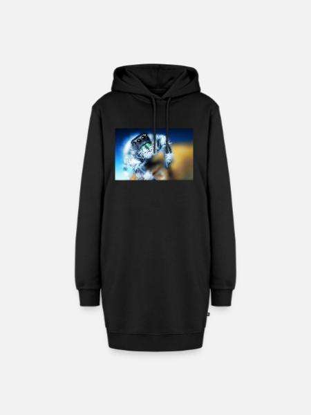 Springspinne, Phidippus regius,jumping spider - Hoodie-Kleid - Schwarz