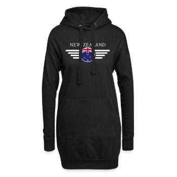 T-shirt design de style néo-zélandais - Sweat-shirt à capuche long Femme - noir - Devant