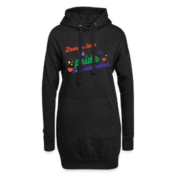 Love is love and pride is a celebration - Hoodie Dress - black - Front
