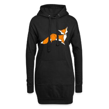 little fox origami - Hoodie Dress - black - Front
