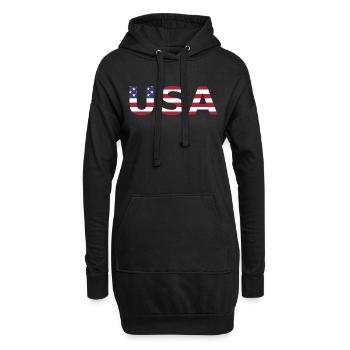 Les États-Unis aux couleurs du drapeau américain drapeau - Sweat-shirt à capuche long Femme - noir - Devant
