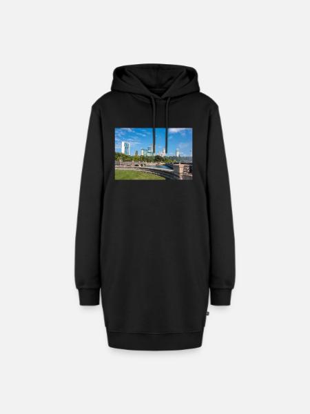 Die Skyline von Niagara City und das Panorama der Niagarafälle - Hoodie-Kleid - Schwarz