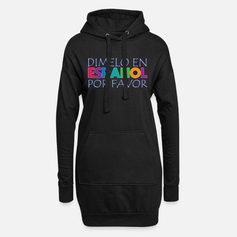 Spanisch Spanisch Lehrer Sprache - Hoodie-Kleid - Schwarz