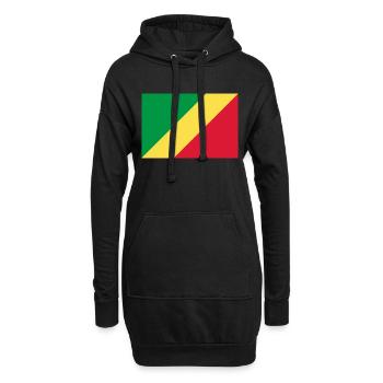 Demokratische Republik Kongo - Hoodie-Kleid - Schwarz - Vorne