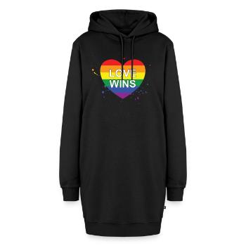 Love Wins - Hoodie-Kleid - Schwarz - Vorne