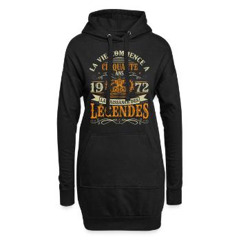 50 ans Anniversaire Humour Naissance 1972 Cadeau - Sweat-shirt à capuche long Femme - noir - Devant