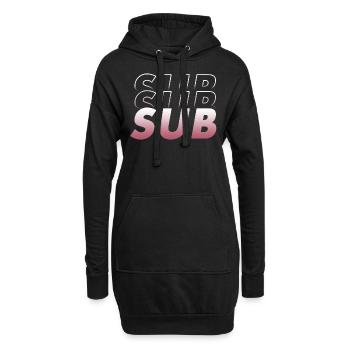 Sub! dégradé de design soumis rouge vin vif - Sweat-shirt à capuche long Femme - noir - Devant