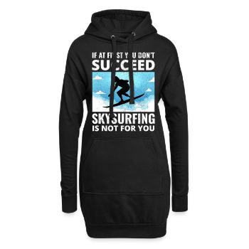 Skysurfing Fallschirmspringen Extremsport Fallschirmspringer Lustig - Hoodie-Kleid - Schwarz - Vorne