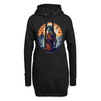 Gruseliges Halloween-partykostüm Zombie-krieger - Sweat-shirt à capuche long Femme - noir - Devant