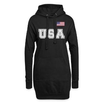 ÉQUIPE Bannière du drapeau américain des États-Unis sur la police - Sweat-shirt à capuche long Femme - noir - Devant
