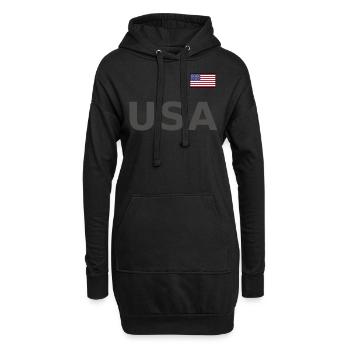 TEAM USA amerikanische Flagge Fahne über Schrift - Hoodie-Kleid - Schwarz - Vorne