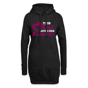 Hund / Rottweiler: This Girl Loves Her Rottweiler - Hoodie-Kleid - Schwarz - Vorne