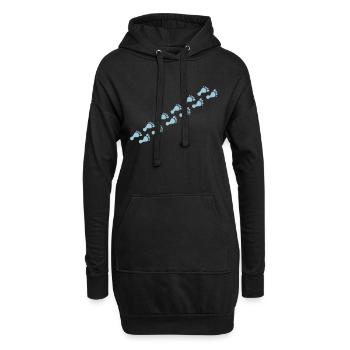 footprints - Sweat-shirt à capuche long Femme - noir - Devant