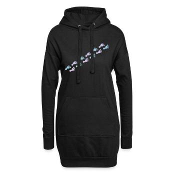 footprints - Sweat-shirt à capuche long Femme - noir - Devant
