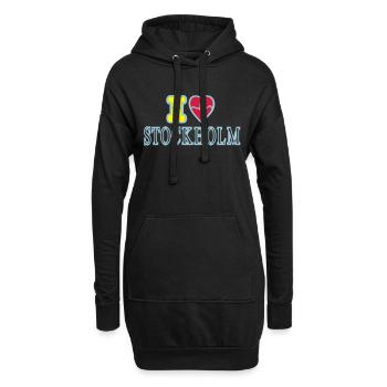 I LOVE STOCKHOLM - Sweat-shirt à capuche long Femme - noir - Devant
