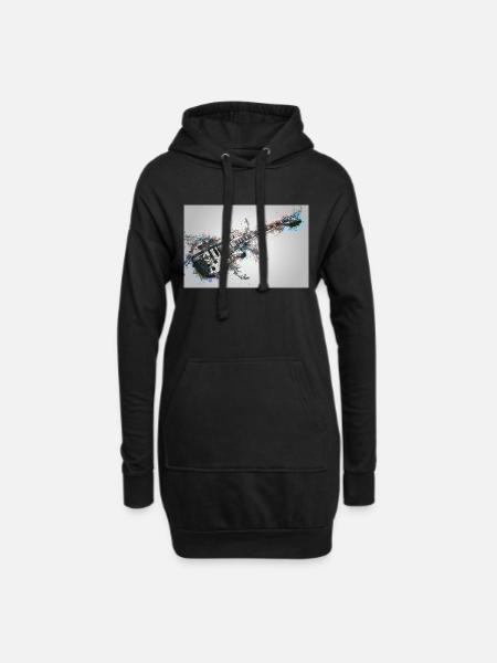 Electro Guitar - Hoodie-Kleid - Schwarz