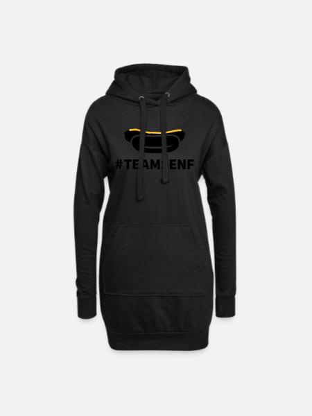 Team Senf - Hoodie-Kleid - Schwarz