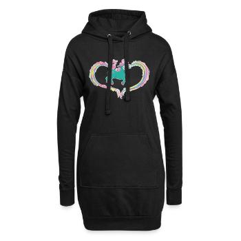 Einhorn Kotze Kacke Regenbogen - Hoodie-Kleid - Schwarz - Vorne