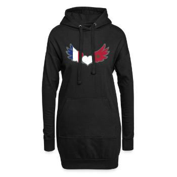 Drapeaux Français et Marocain France Maroc II - Sweat-shirt à capuche long Femme - noir - Devant