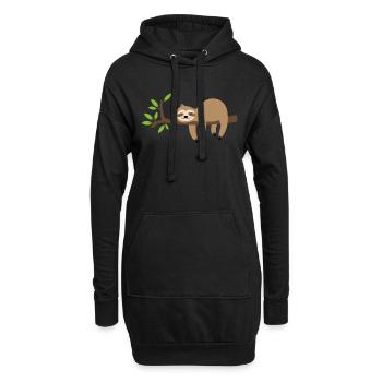 lazy sloth - Hoodie-Kleid - Schwarz - Vorne