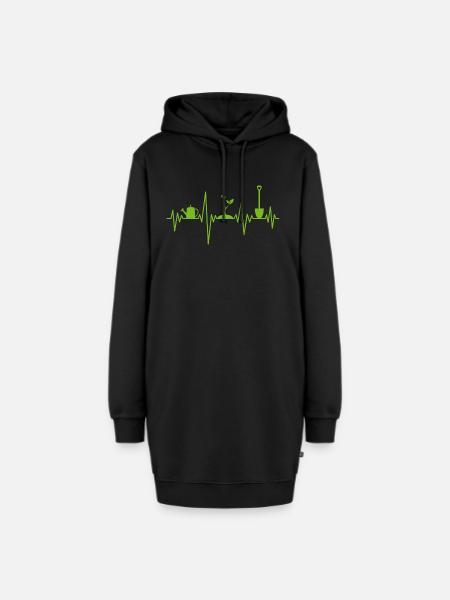 Garten Gärtner Gartenarbeit Herzschlag - Hoodie-Kleid - Schwarz
