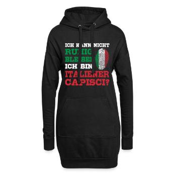 Typisch Italiener Italien Geste Capisci - Hoodie-Kleid - Schwarz - Vorne