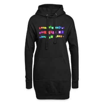 Gehen Sie weiter – Hier gibt es nichts zu sehen | - Hoodie-Kleid - Schwarz - Vorne