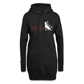 Beagle Heartbeat Lustige Hundehalter Liebhaber - Hoodie-Kleid - Schwarz - Vorne
