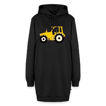 Traktor gelb - Hoodie-Kleid - Schwarz - Vorne - AI Model Female 172 light (172cm)