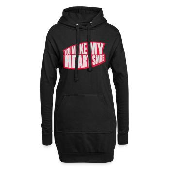 make my heart smile - Hoodie-Kleid - Schwarz - Vorne