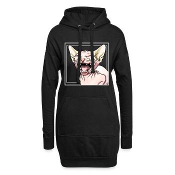 Sphynx-Katze lacht - Hoodie-Kleid - Schwarz - Vorne