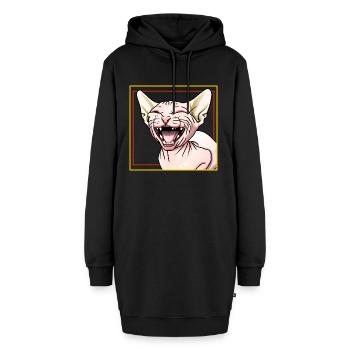 Sphynx-Katze lacht - Hoodie-Kleid - Schwarz - Vorne