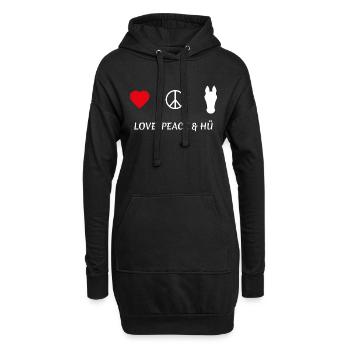 LOVE PEACE & HÜ - Hoodie-Kleid - Schwarz - Vorne