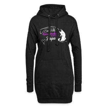 cette fille aime pecher avec son papa cadeau femme - Sweat-shirt à capuche long Femme - noir - Devant