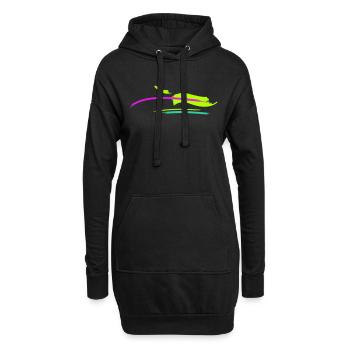 Pinsel Strich Design - Hoodie-Kleid - Schwarz - Vorne