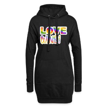 LOVE WINS PRIDE LGBTQ+ - Hoodie-Kleid - Schwarz - Vorne