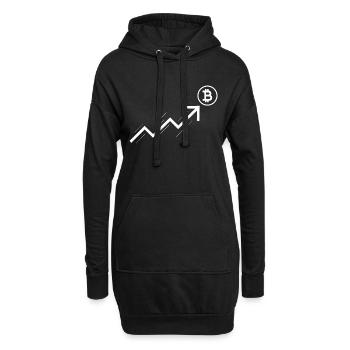 Crypto Bitcoin Trading - Hoodie-Kleid - Schwarz - Vorne