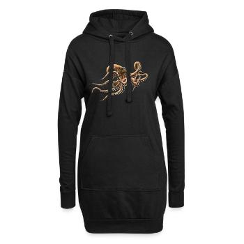 PIEUVRE - Sweat-shirt à capuche long Femme - noir - Devant
