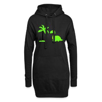 dinosaurier palme 02 - Hoodie-Kleid - Schwarz - Vorne