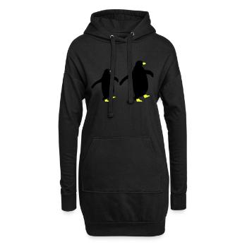 pinguin silhouette 2 - Hoodie-Kleid - Schwarz - Vorne