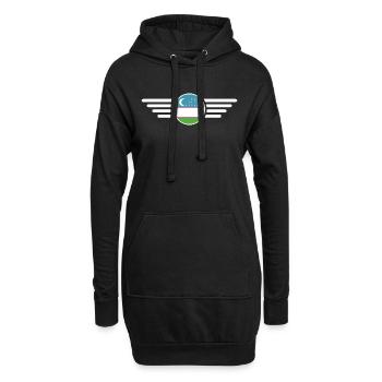 ich liebe Usbekistan, Eleganz Stil Design T-Shirt - Hoodie-Kleid - Schwarz - Vorne
