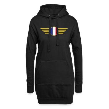 J’aime la France Elegance Style Design T-Shirt - Sweat-shirt à capuche long Femme - noir - Devant