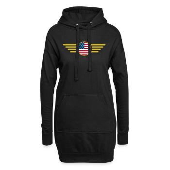 J’aime les États-Unis, T-shirt design de style élégance - Sweat-shirt à capuche long Femme - noir - Devant