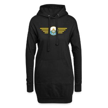 J'aime Saint-Marin, t-shirt design de style élégance - Sweat-shirt à capuche long Femme - noir - Devant